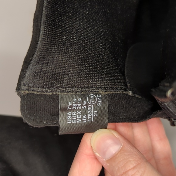 Christian Siriano Black Suede Booties With Metallic Block Heel- Women's Size 7.5 - Picture 9 of 13